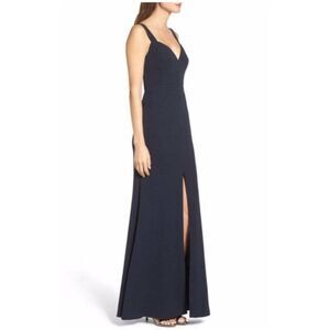 Vera Wang | Dresses | Vera Wang Classic Formal Navy Blue Maxi Bridesmaids  Dress W Vneck Size 6 B2 | Poshmark